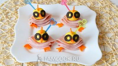 канапе новогоднее цыплята