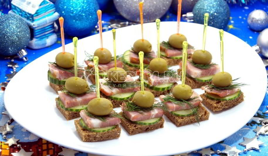 Рецепт канапе с бужениной