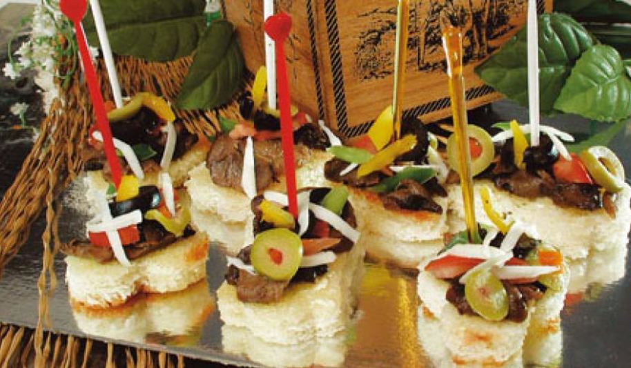 Рецепт канапе с грибами