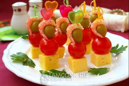 Канапе с креветками