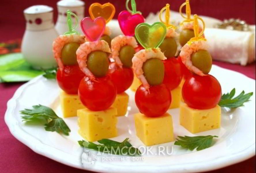 Канапе с креветками