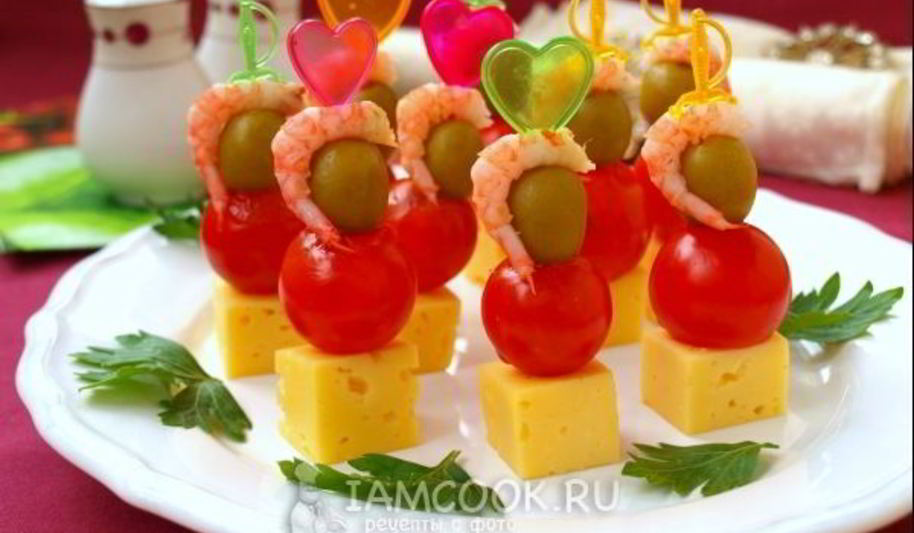 Рецепт канапе с креветками