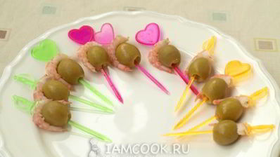 канапе с креветками