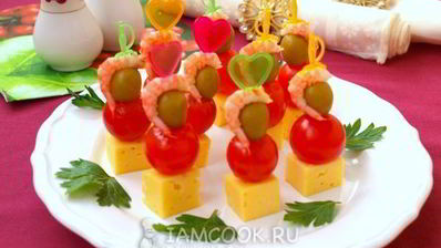канапе с креветками