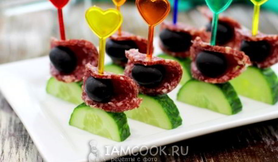 Рецепт канапе с огурцом