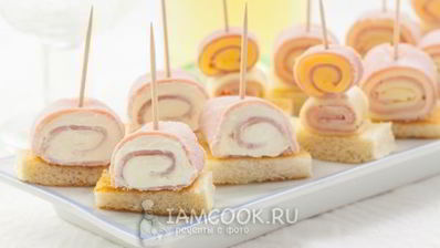 канапе с ветчиной и сыром