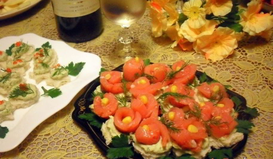 Рецепт праздничных канапе цветы для тебя