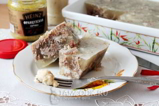 Холодец из куриных желудков и свиных ножек