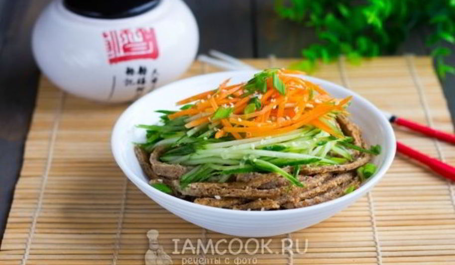 Рецепт холодной закуски из домашней овсяной лапши