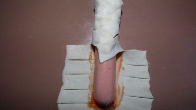 хот-дог из слоеного теста