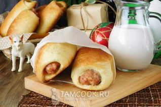 Новогодний хот-дог с фаршем