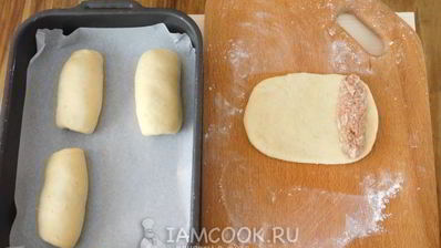 новогодний хот-дог с фаршем