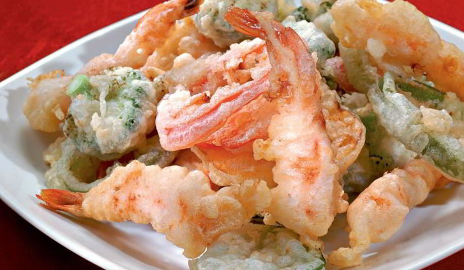 Рецепт креветок с овощами в кляре