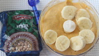 лимонный хумус с бананом