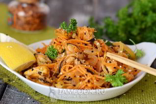 Мидии, маринованные по-корейски