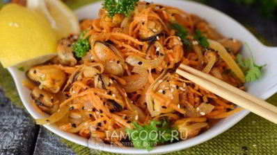 мидии, маринованные по-корейски