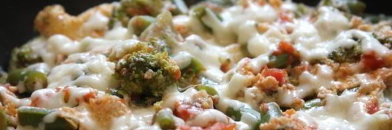 Белковый омлет с брокколи и фасолью