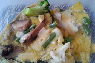 Фриттата с грибами и цветной капустой