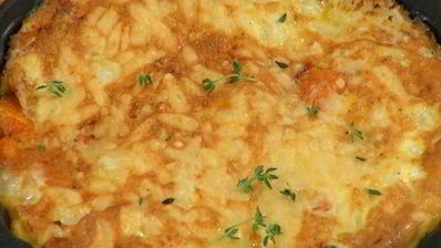 фриттата с тыквой, моцареллой и тимьяном