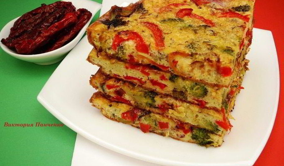 Рецепт фриттаты со сладким перцем и брокколи