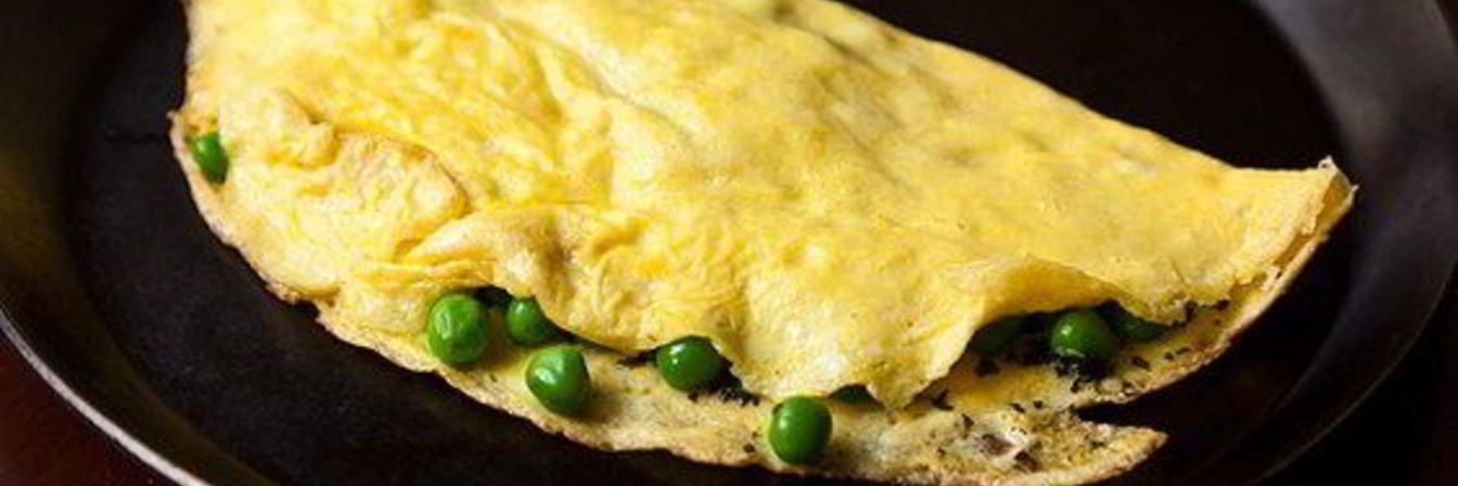 Гороховый омлет с мятой и маскарпоне