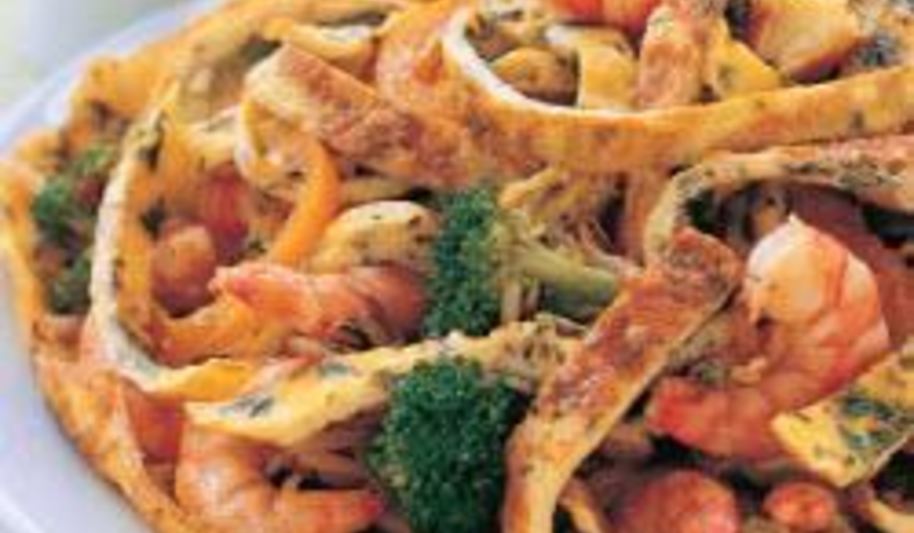 Рецепт китайского омлета фу-юнг с креветками и овощами