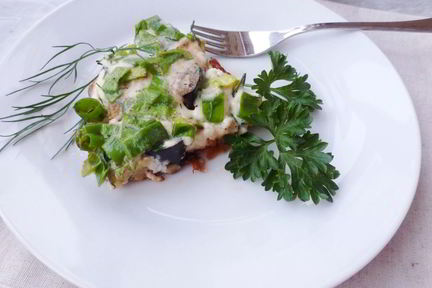 Омлет с баклажаном и кабачком