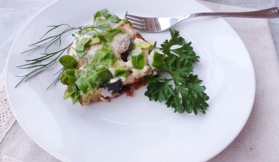 Рецепт омлета с баклажаном и кабачком