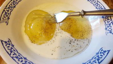 омлет с баклажаном и кабачком