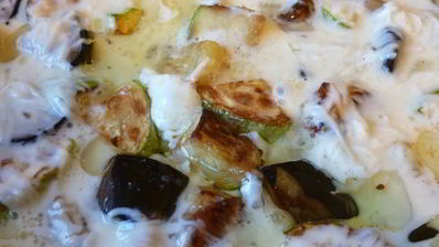 омлет с баклажаном и кабачком