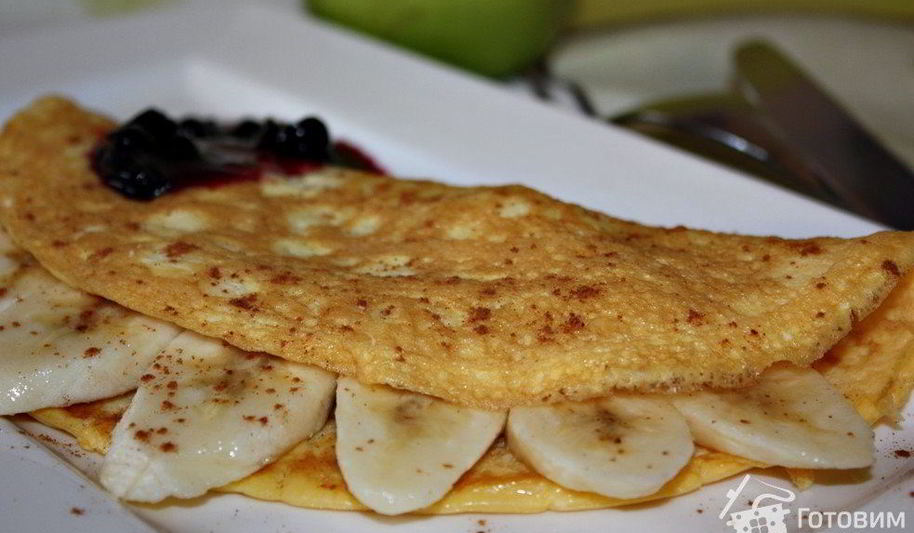 Рецепт омлета с бананом и корицей