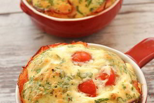 Омлет с беконом в порционных формочках