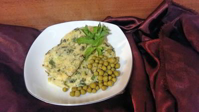 омлет с кабачком и мятой