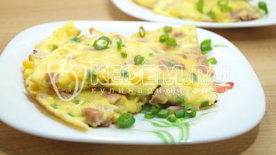 омлет с колбасой и кукурузой бонди