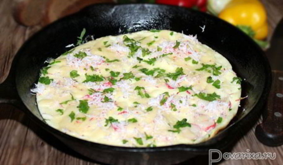 Рецепт омлета с крабовыми палочками