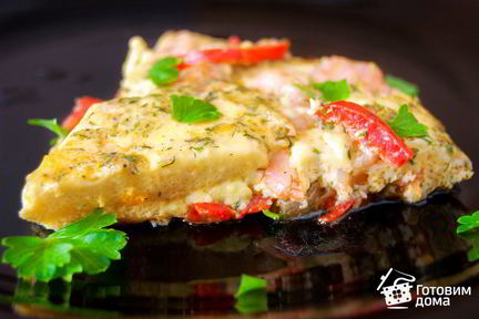 Омлет с креветками и овощами