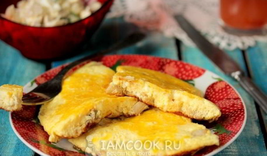 Рецепт омлета с курицей