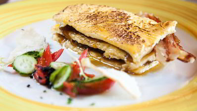 омлет с луковой карамелью