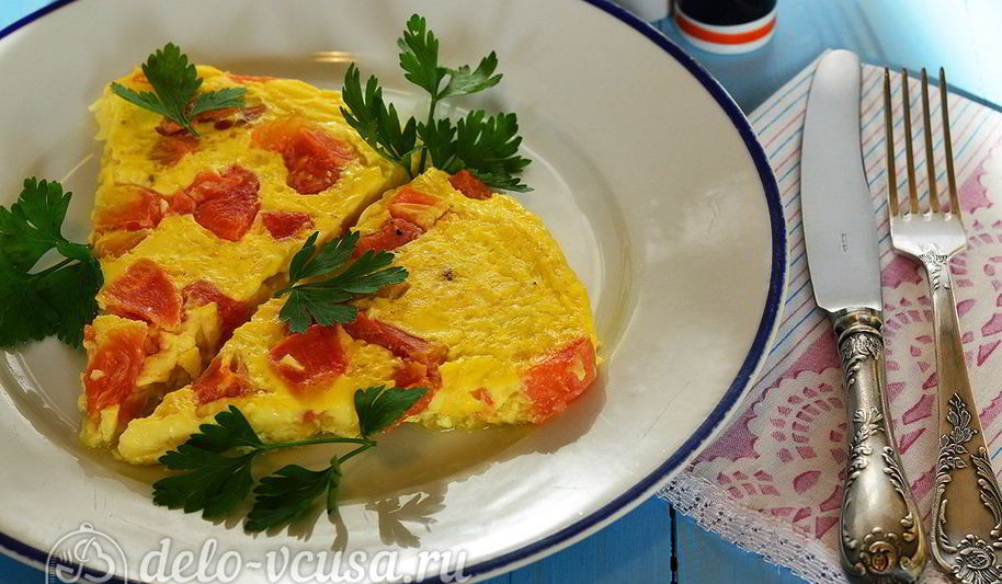 Рецепт омлета с овощами в духовке