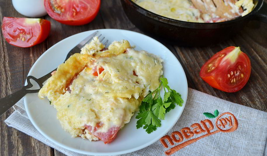 Рецепт омлета с помидорами