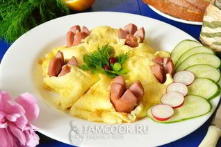 Омлет с сосисками в мультиварке