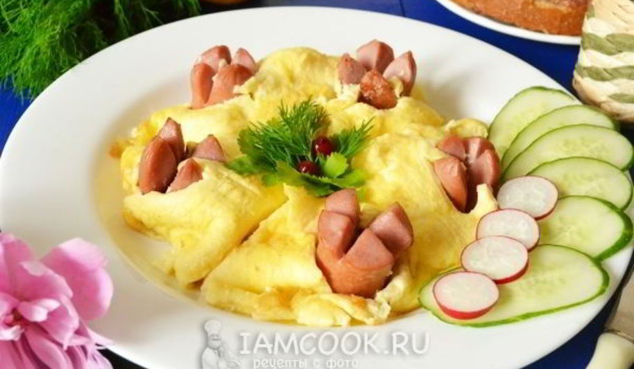 Рецепт омлета с сосисками в мультиварке