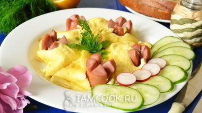омлет с сосисками в мультиварке