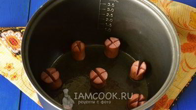 омлет с сосисками в мультиварке