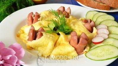 омлет с сосисками в мультиварке