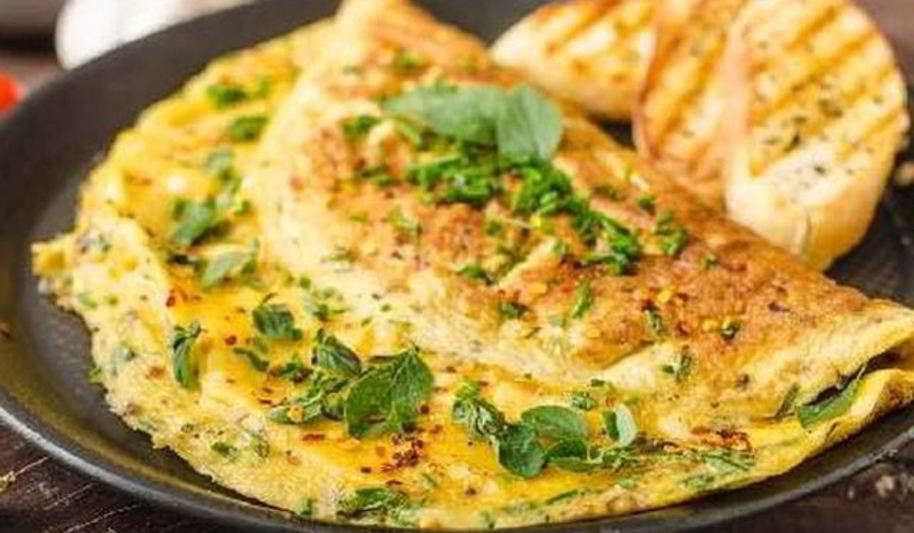 Рецепт омлета с сыром и зеленью