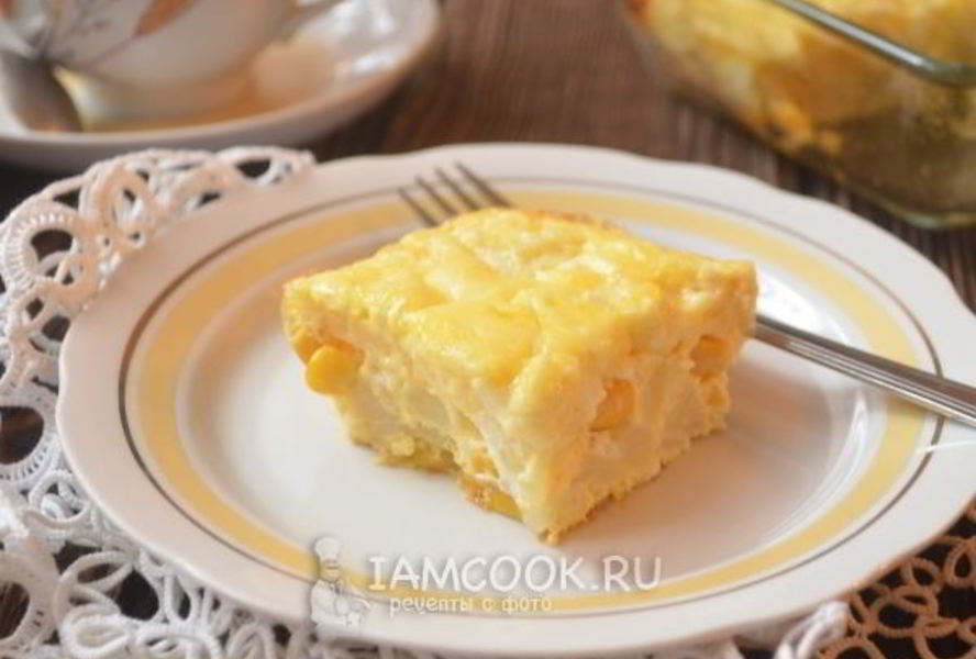 Омлет с цветной капустой и кукурузой