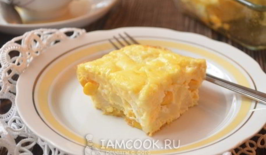 Рецепт омлета с цветной капустой и кукурузой