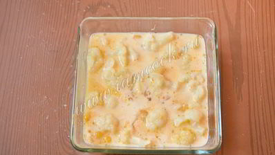 омлет с цветной капустой и кукурузой