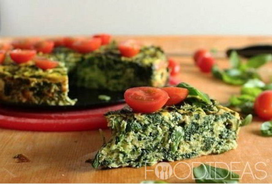 Омлет с творогом и шпинатом